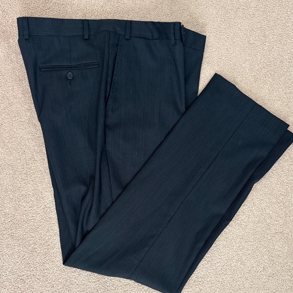 Men’s Dress Pants 38R –Navy Pinstripe –Wool Blend| NWOT| Arturo Calle Black Line - Picture 10 of 10